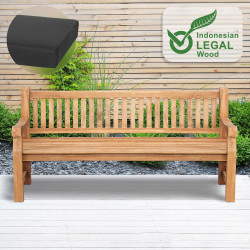 Teakbank Jackson mit Sitzkissen 200 cm + teak