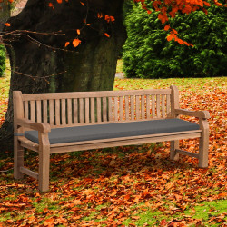 Banc Jackson en teck avec coussin d'assise 220 cm + teck gris foncé