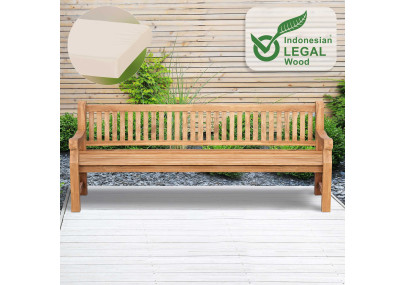 Teakbank Jackson mit Sitzkissen 240 cm + teak