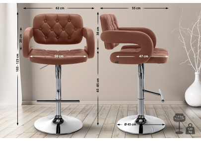 Tabouret de bar Dublin C cognac