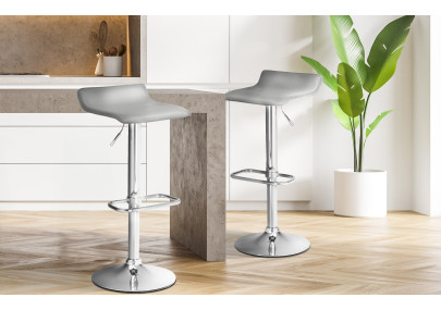 Sgabello bar Dyn in similpelle grigio