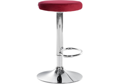 Lot de 2 tabourets de bar Ponte velours chrome rouge