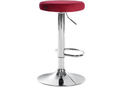 Lot de 2 tabourets de bar Ponte velours chrome rouge