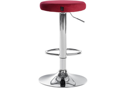 Lot de 2 tabourets de bar Ponte velours chrome rouge