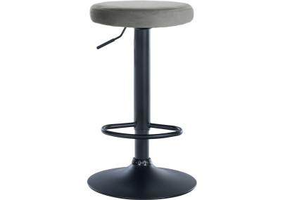 Lot de 2 tabourets de bar Ponte velours noir gris