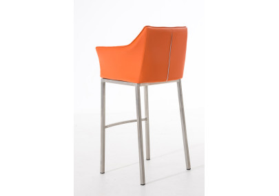 Tabouret de bar Damaso E avec structure à 4 pieds orange