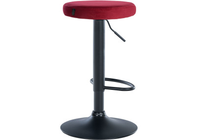 Lot de 2 tabourets de bar Ponte velours noir rouge