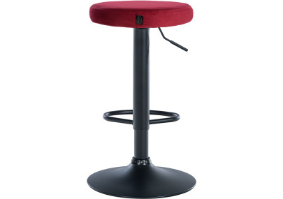 Lot de 2 tabourets de bar Ponte velours noir rouge