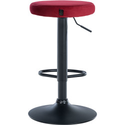 Ensemble de 2 tabourets de bar en velours Ponte, noirs rouge
