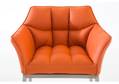 Tabouret de bar Damaso E avec structure à 4 pieds orange