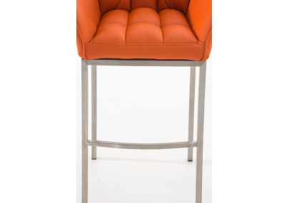 Tabouret de bar Damaso E avec structure à 4 pieds orange
