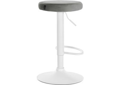 Lot de 2 tabourets de bar Ponte velours blanc gris