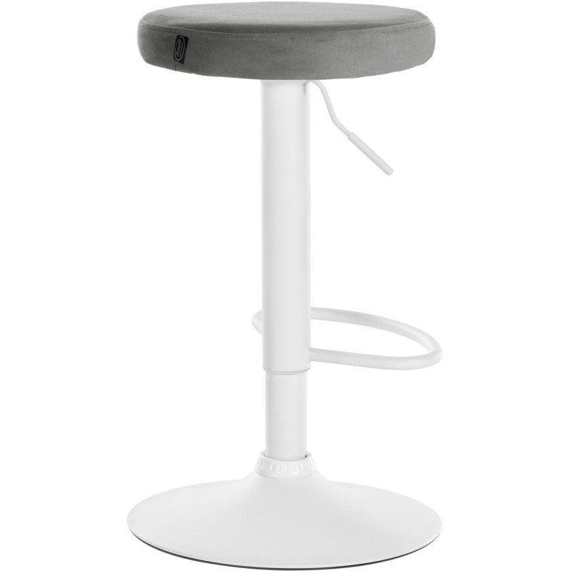 Ensemble de 2 tabourets de bar Ponte, velours, blanc/gris