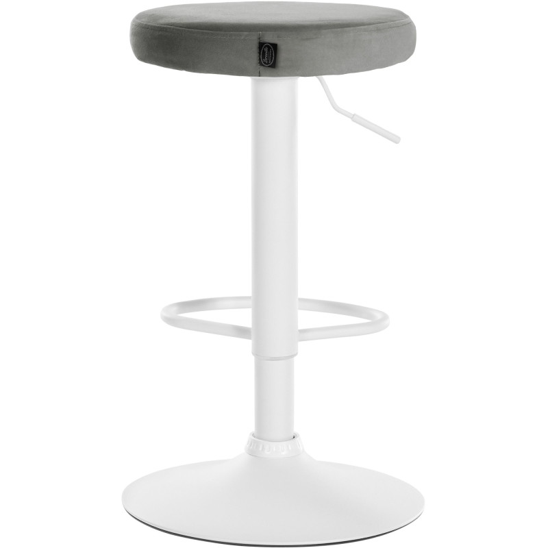 Ensemble de 2 tabourets de bar en velours Ponte, blancs gris