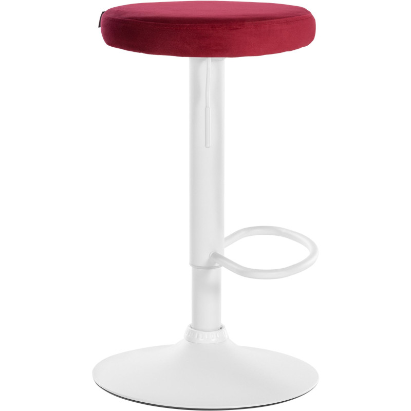 Ensemble de 2 tabourets de bar en velours Ponte, blancs rouge