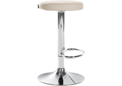 Lot de 2 tabourets de bar Ponte simili cuir chrome crème