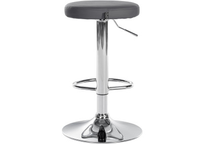 Lot de 2 tabourets de bar Ponte simili cuir gris chrome