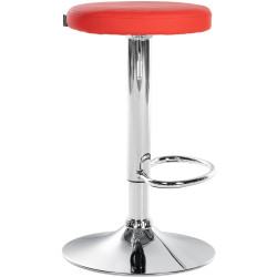 Ensemble de 2 tabourets de bar Ponte, similicuir, chromés rouge