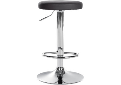 Ensemble de 2 tabourets de bar Ponte, similicuir, chrome, noir