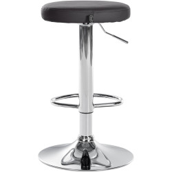 Ensemble de 2 tabourets de bar Ponte, similicuir, chrome, noir