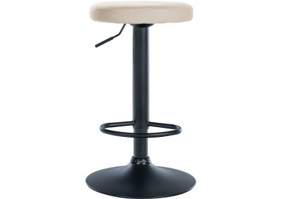 Lot de 2 tabourets de bar Ponte simili cuir noir crème