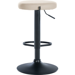 Set di 2 sgabelli da bar Ponte in similpelle crema,Metallo nero opaco