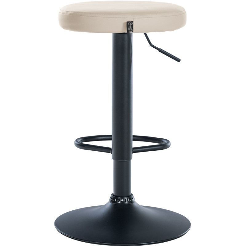 Set di 2 sgabelli da bar Ponte in similpelle crema,Metallo nero opaco