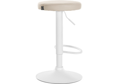 Lot de 2 tabourets de bar Ponte simili cuir blanc crème