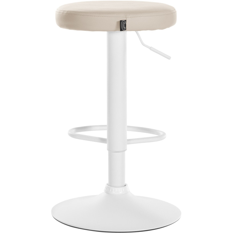 Ensemble de 2 tabourets de bar Ponte, similicuir, blanc/crème