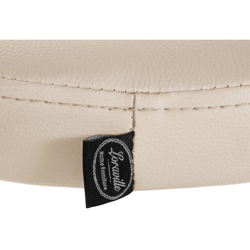 Set di 2 sgabelli da bar Ponte in similpelle crema,Metallo bianco opaco