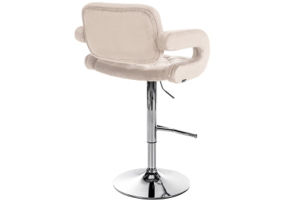 Tabouret de bar Dublin velours chrome crème