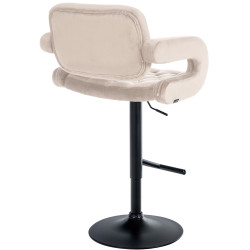 Tabouret de bar Dublin en velours noir crème