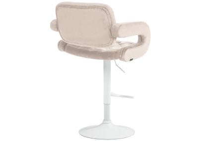 Tabouret de bar Dublin en velours, blanc/crème