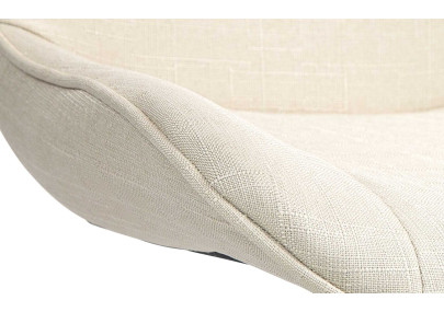 Taburete de bar Vonore en tela Crema,Cromado