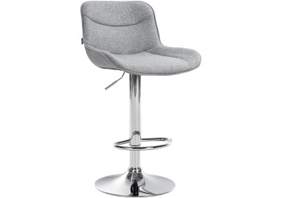Tabouret de bar Vonore tissu gris chrome