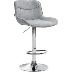 Tabouret de bar Vonore, tissu, chrome gris
