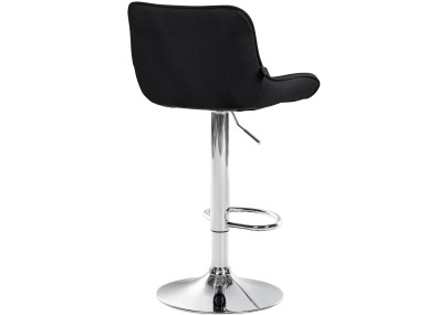 Tabouret de bar Vonore tissu chrome noir
