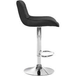 Tabouret de bar Vonore tissu chrome gris foncé
