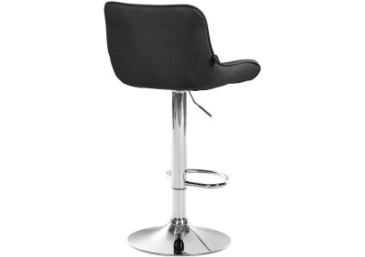 Tabouret de bar Vonore tissu chrome gris foncé