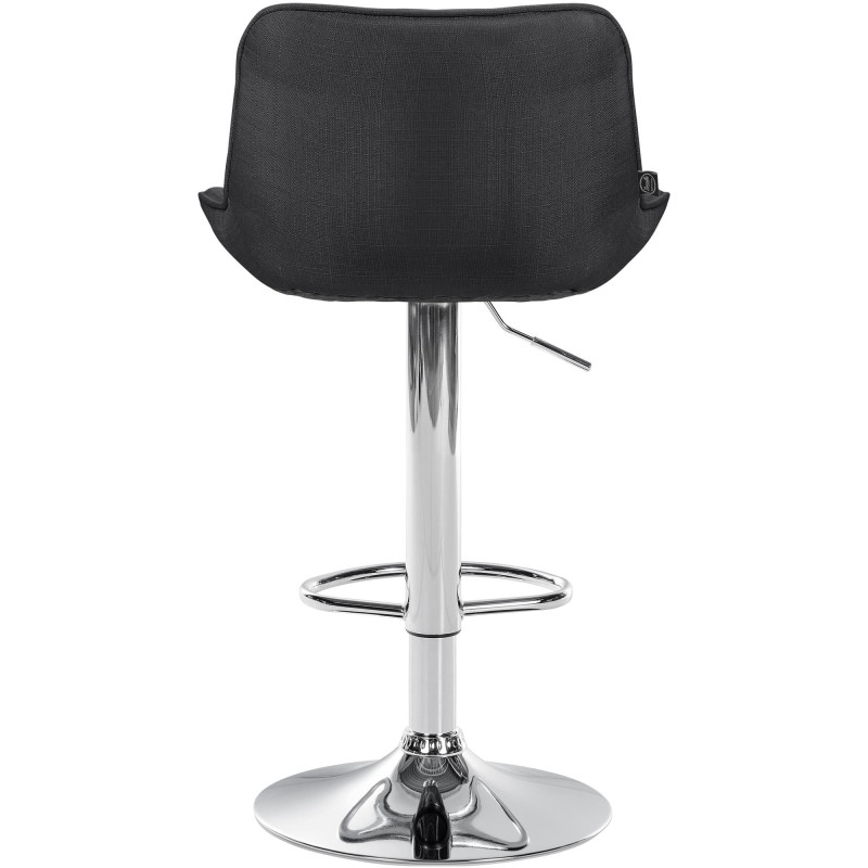 Tabouret de bar Vonore, tissu, chrome, gris foncé