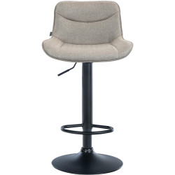 Tabouret de bar Vonore tissu noir taupe