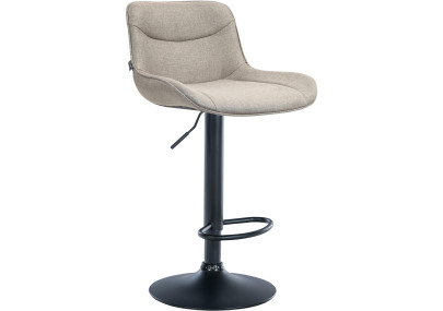 Tabouret de bar Vonore tissu noir taupe