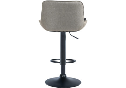 Tabouret de bar Vonore tissu noir taupe