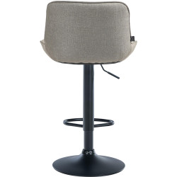 Tabouret de bar Vonore tissu noir taupe