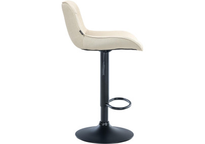 Tabouret de bar Vonore tissu noir crème