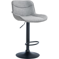 Tabouret de bar Vonore tissu noir gris