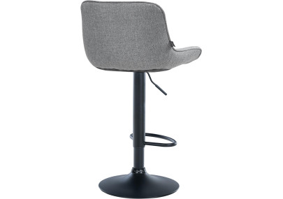 Tabouret de bar Vonore, tissu, noir/gris