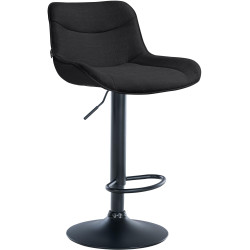 Tabouret de bar Vonore, tissu, noir