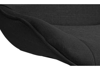 Tabouret de bar Vonore, tissu, noir
