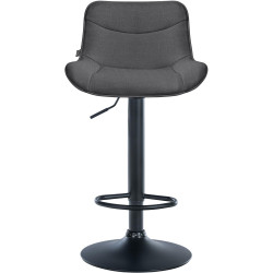 Tabouret de bar Vonore, tissu : noir/gris foncé